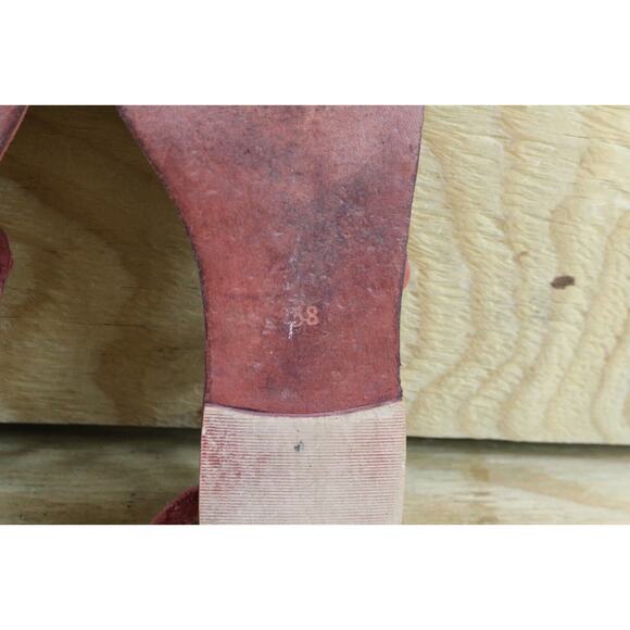 Free People Sandals 7.5 Red Leather Dahlia Gladiator Lace Up Shoes - Picture 8 of 8